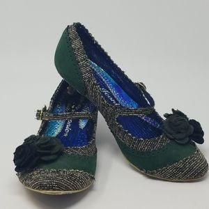 Irregular Choice Iconic Tweed Suede Kitten Heel